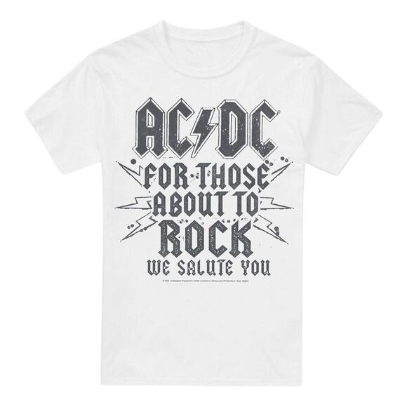 AC/DC | Shirts | Acdc Mens Salute Tshirt White | Poshmark